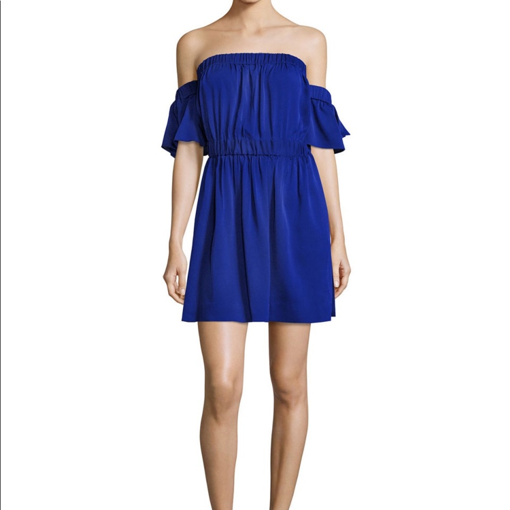 Milly Christy Off-the-Shoulder Stretch-Silk Dress
